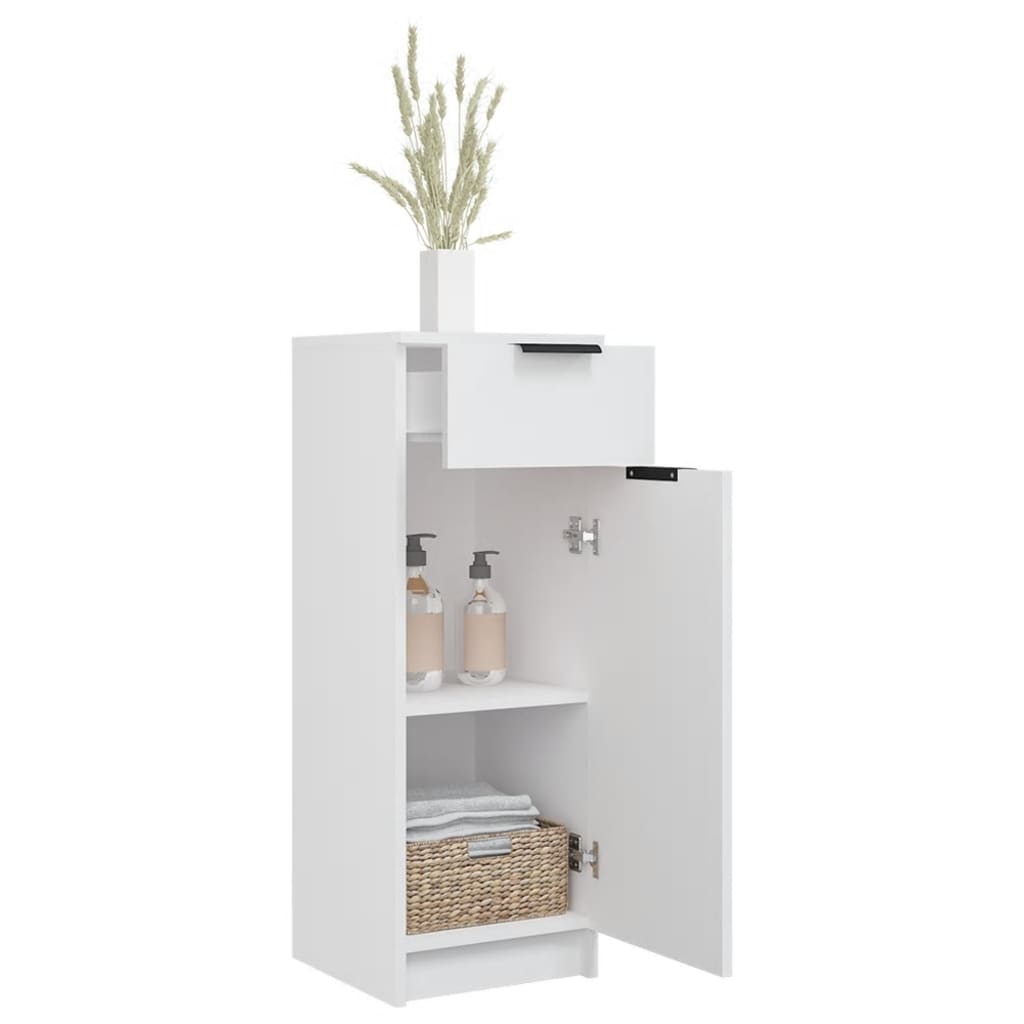 Baderomsskap hvit 32x33,5x90 cm konstruert tre