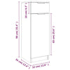 Baderomsskap hvit 32x33,5x90 cm konstruert tre