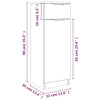 Baderomsskap sonoma eik 32x33,5x90 cm konstruert tre