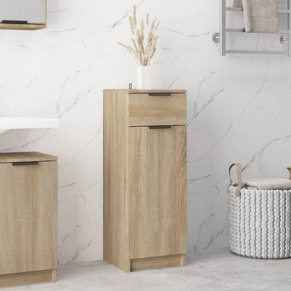 Baderomsskap sonoma eik 32x33,5x90 cm konstruert tre