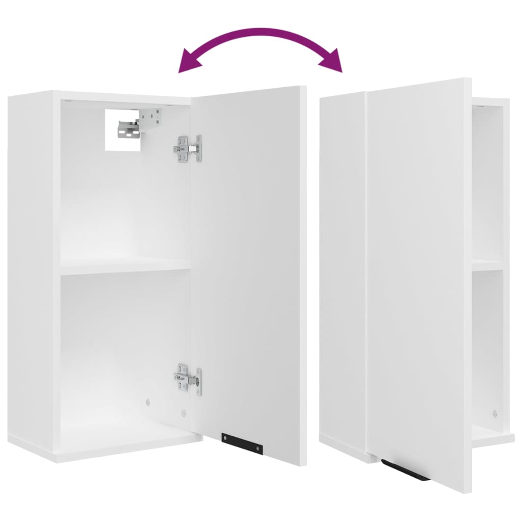 Vegghengt baderomsskap hvit 32x20x67 cm