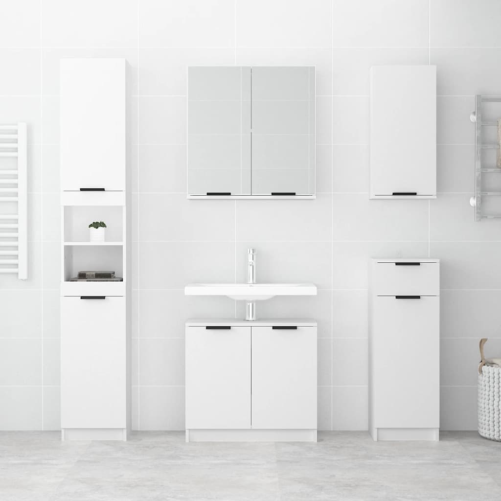 Baderomsskap hvit 64,5x33,5x59 cm konstruert tre vidaXL