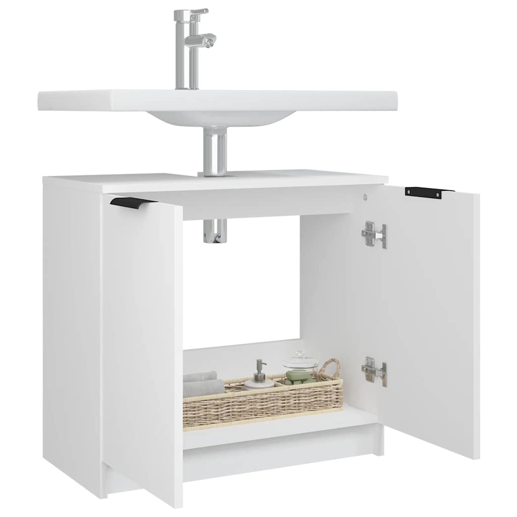 Baderomsskap hvit 64,5x33,5x59 cm konstruert tre vidaXL