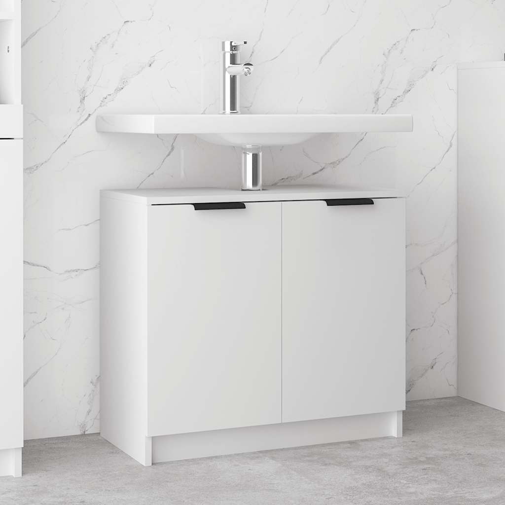 Baderomsskap hvit 64,5x33,5x59 cm konstruert tre vidaXL