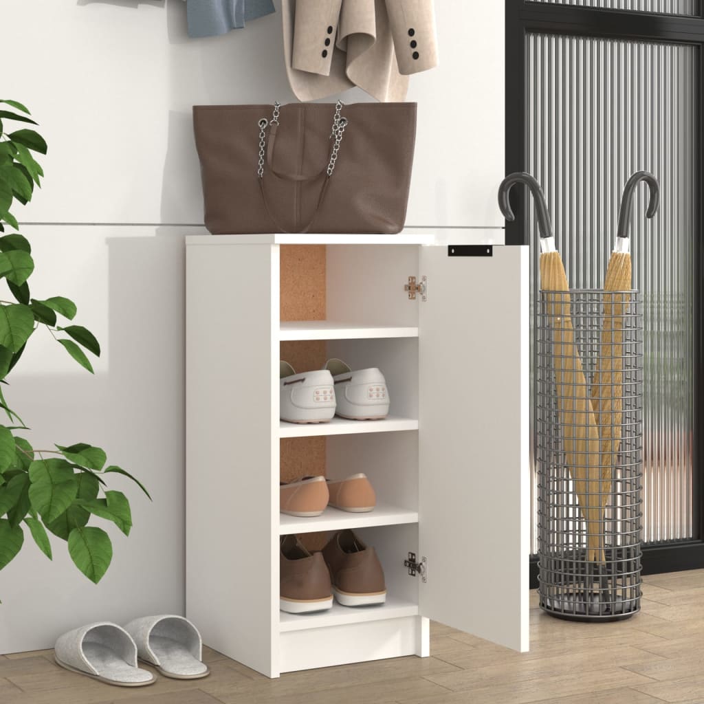 Skoskap hvit 30x35x70 cm konstruert tre