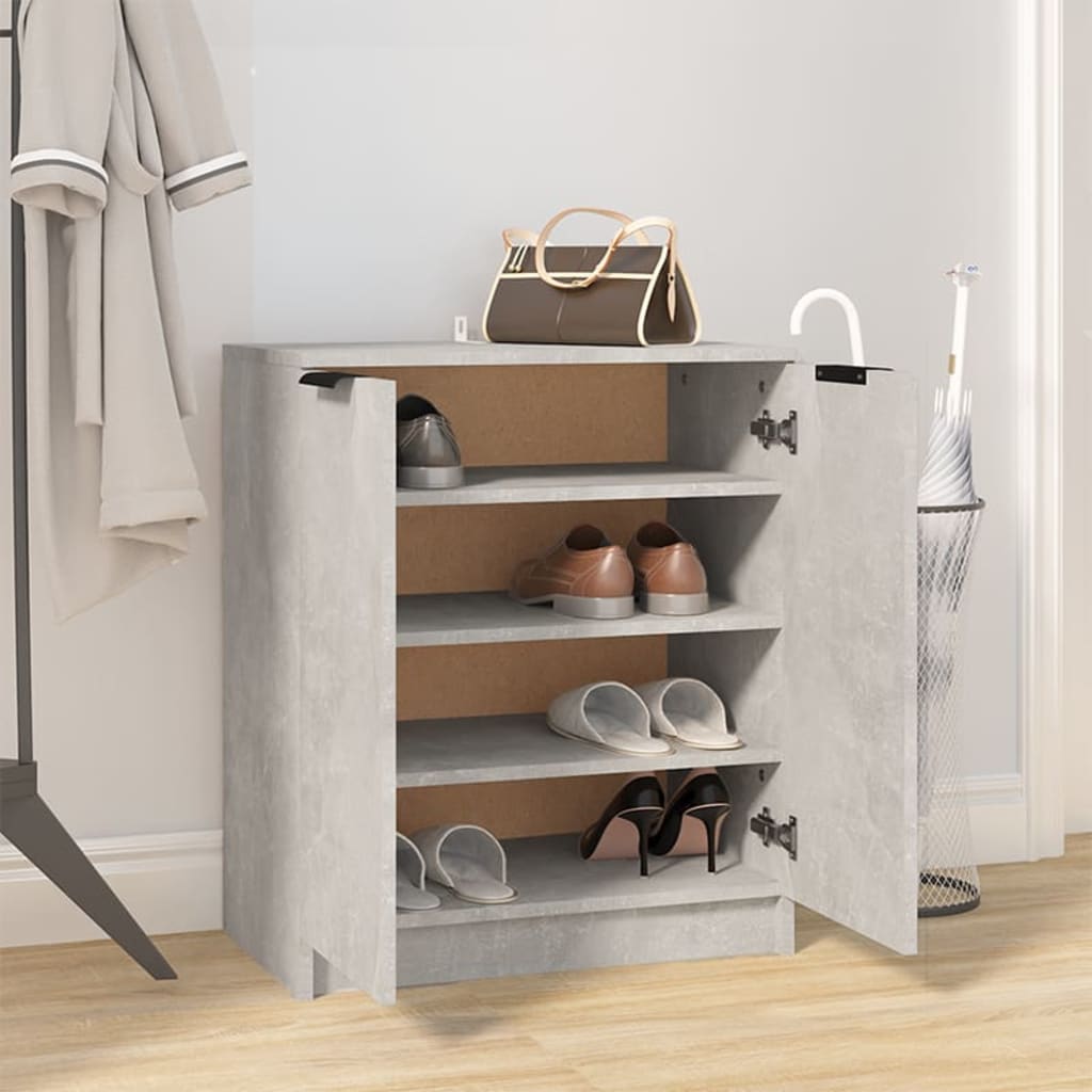 Skoskap betonggrå 59x35x70 cm konstruert tre