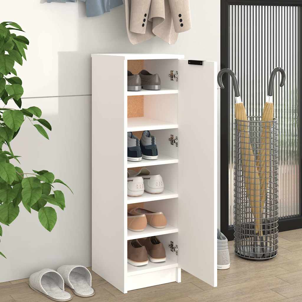 Skoskap hvit 30x35x100 cm konstruert tre