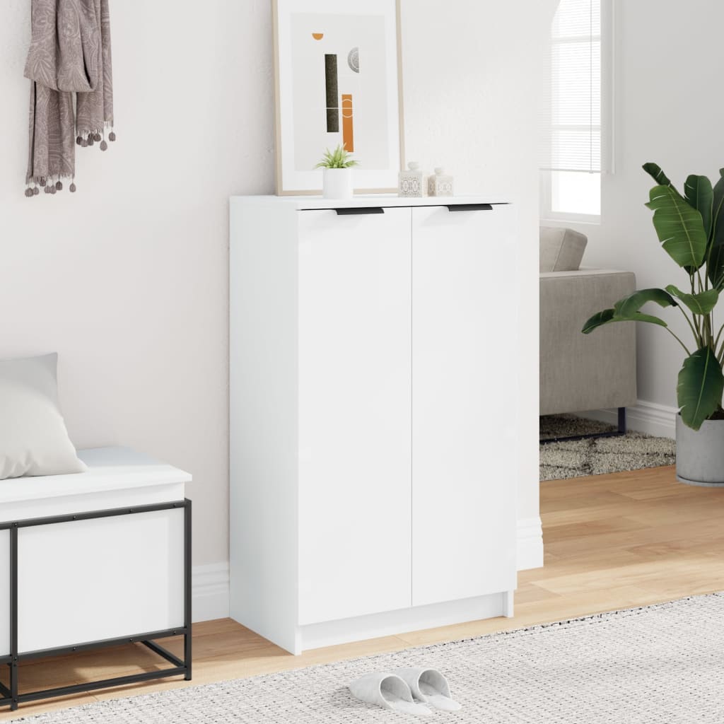Skoskap hvit 59x35x100,5 cm konstruert tre