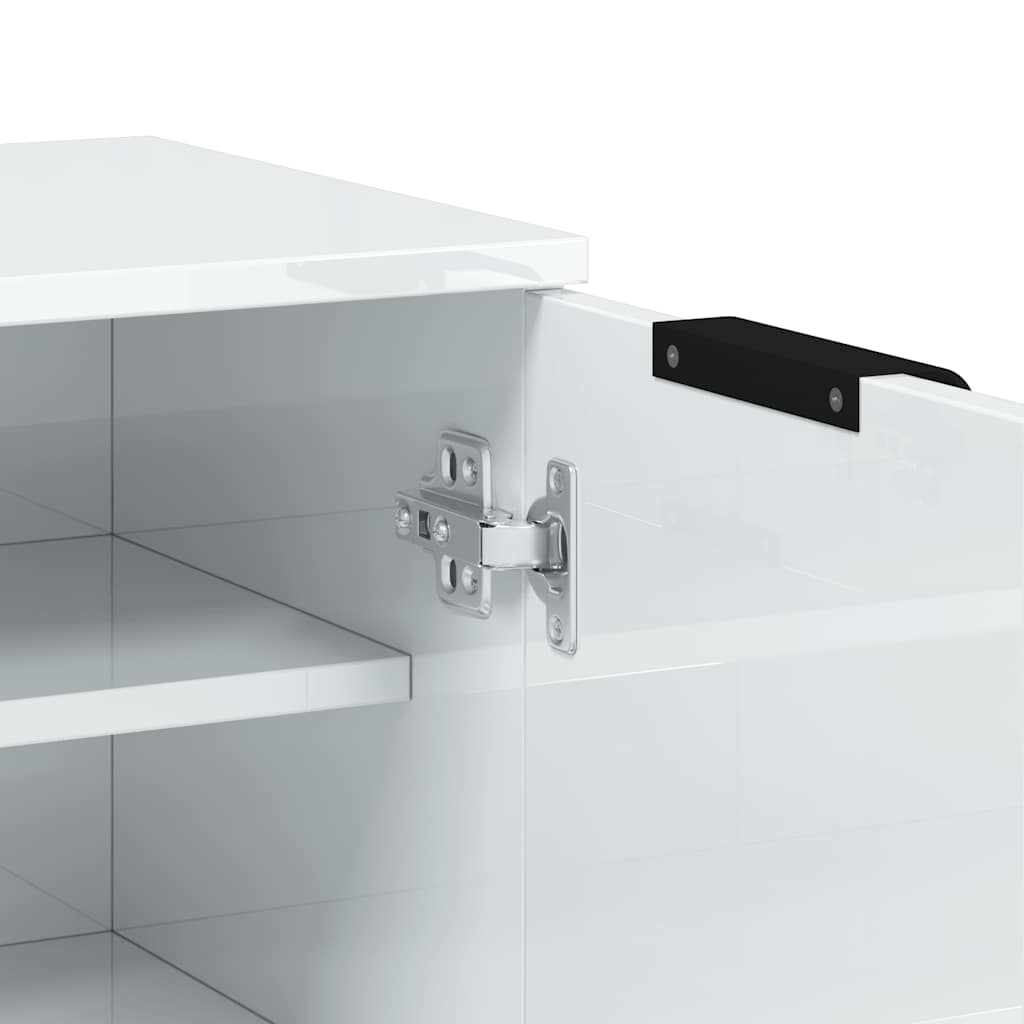 Skoskap høyglans hvit 59x35x100,5 cm konstruert tre