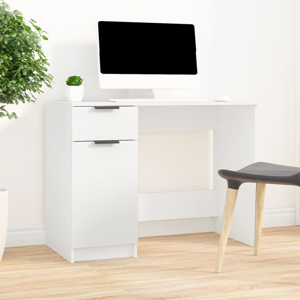 Skrivebord hvit 100x50x75 cm konstruert tre vidaXL