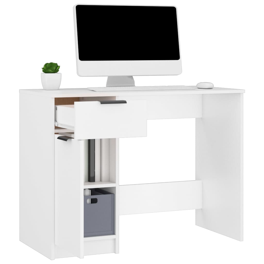 Skrivebord hvit 100x50x75 cm konstruert tre vidaXL