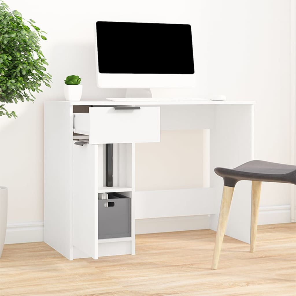 Skrivebord hvit 100x50x75 cm konstruert tre vidaXL