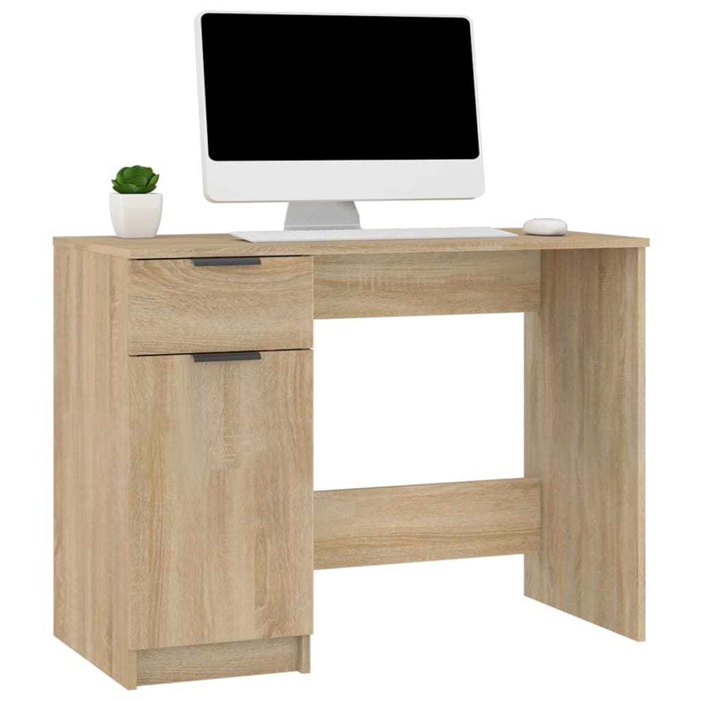 Skrivebord sonoma eik 100x50x75 cm konstruert tre