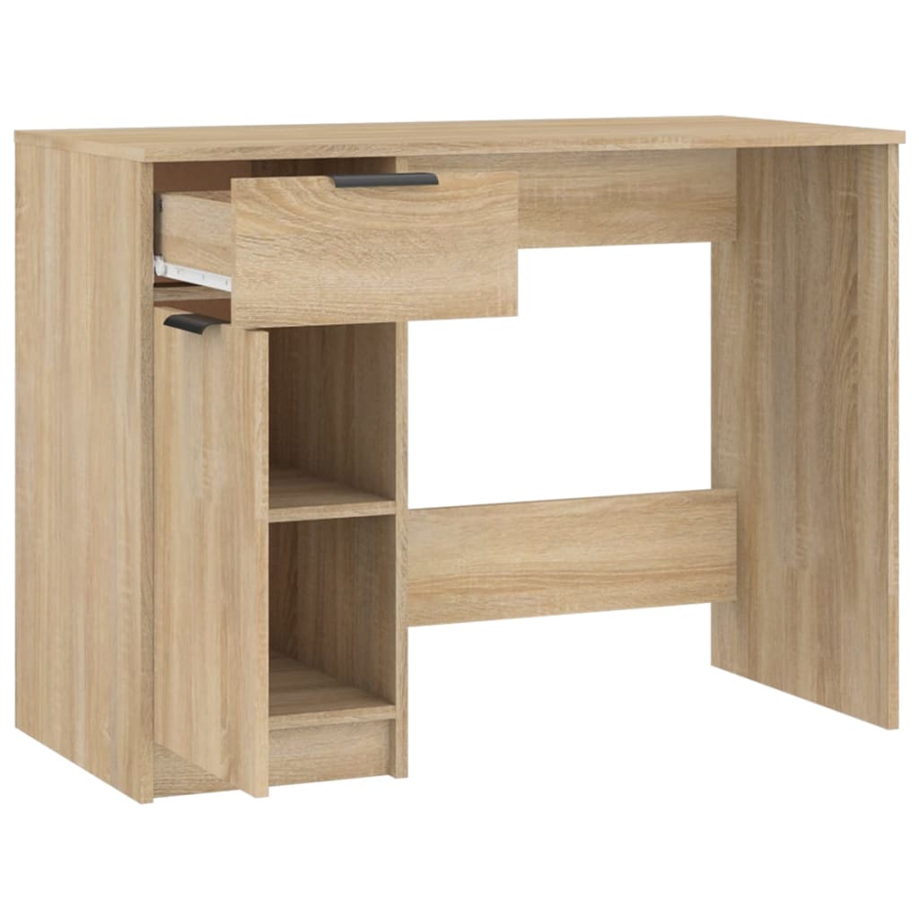 Skrivebord sonoma eik 100x50x75 cm konstruert tre