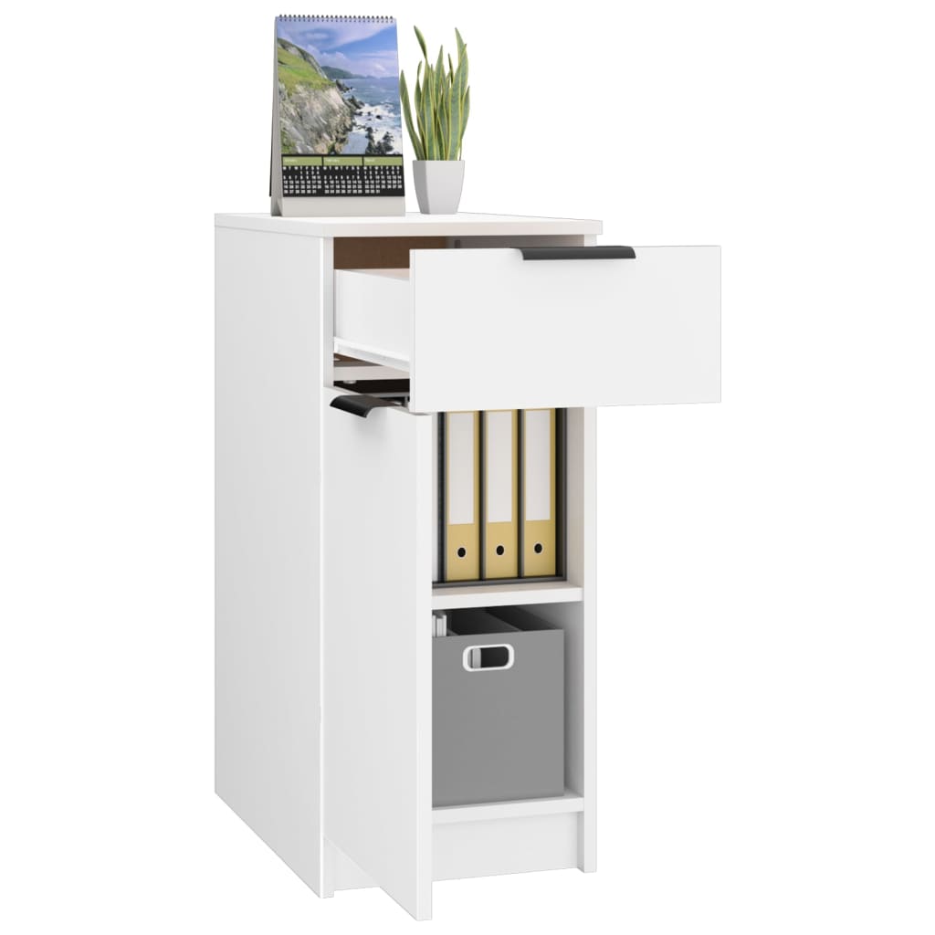 Skrivebordskap hvit 33,5x50x75 cm konstruert tre