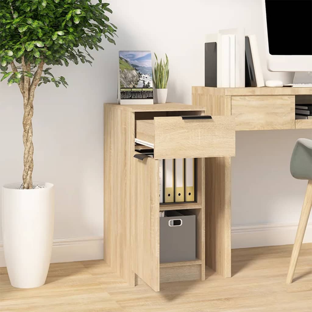 Skrivebordskap sonoma eik 33,5x50x75 cm konstruert tre