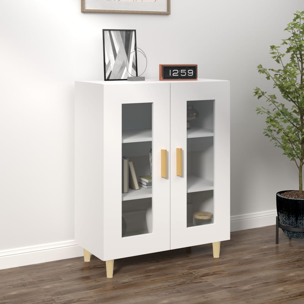 Skjenk hvit 69,5x34x90 cm konstruert tre