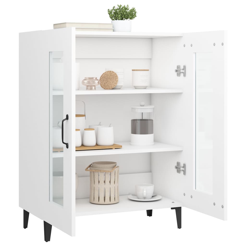 Skjenk hvit 69,5x34x90 cm konstruert tre