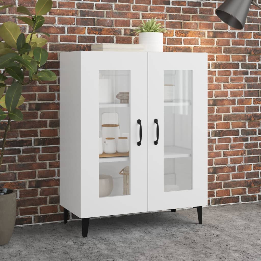 Skjenk hvit 69,5x34x90 cm konstruert tre