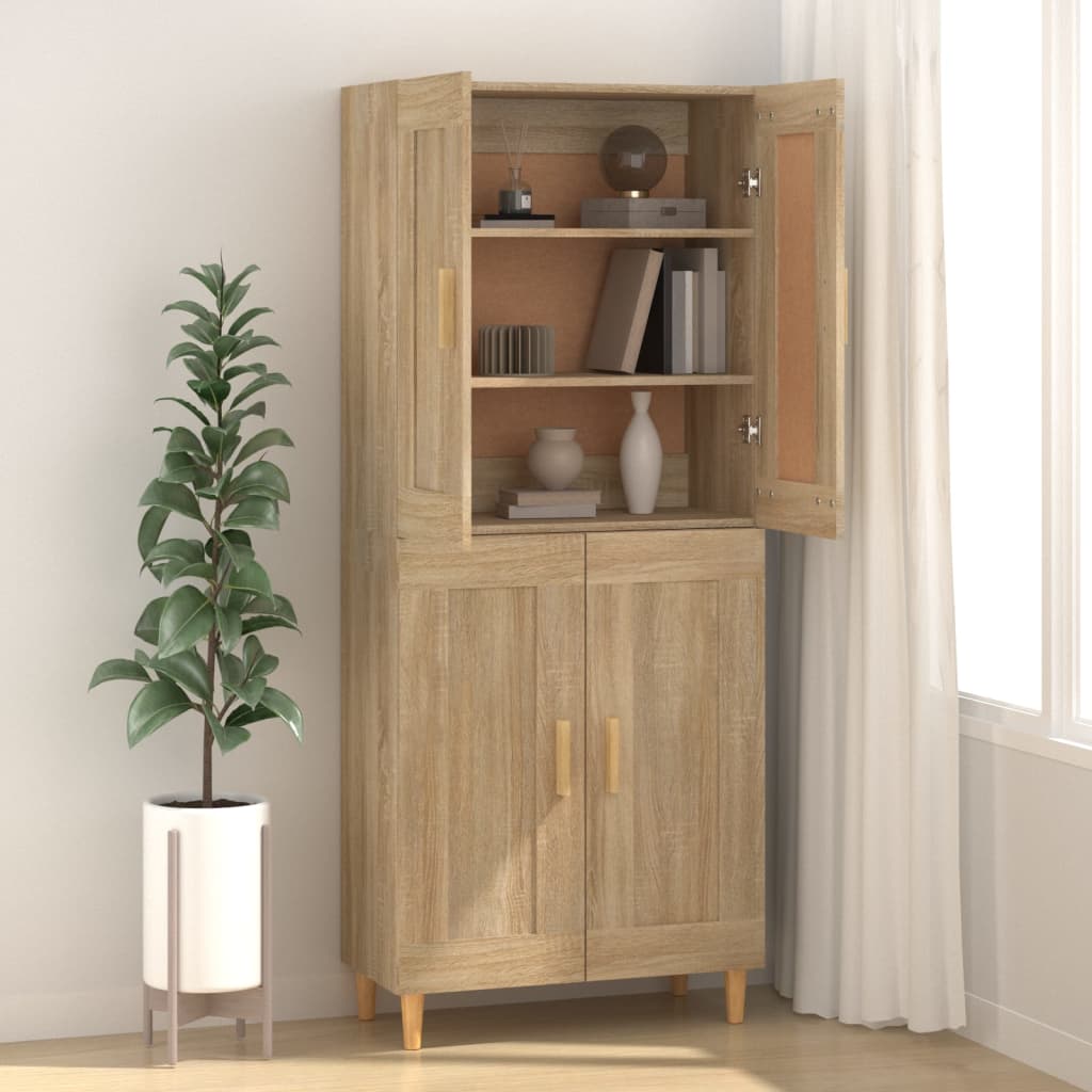 Skjenk sonoma eik 69,5x34x90 cm konstruert tre vidaXL