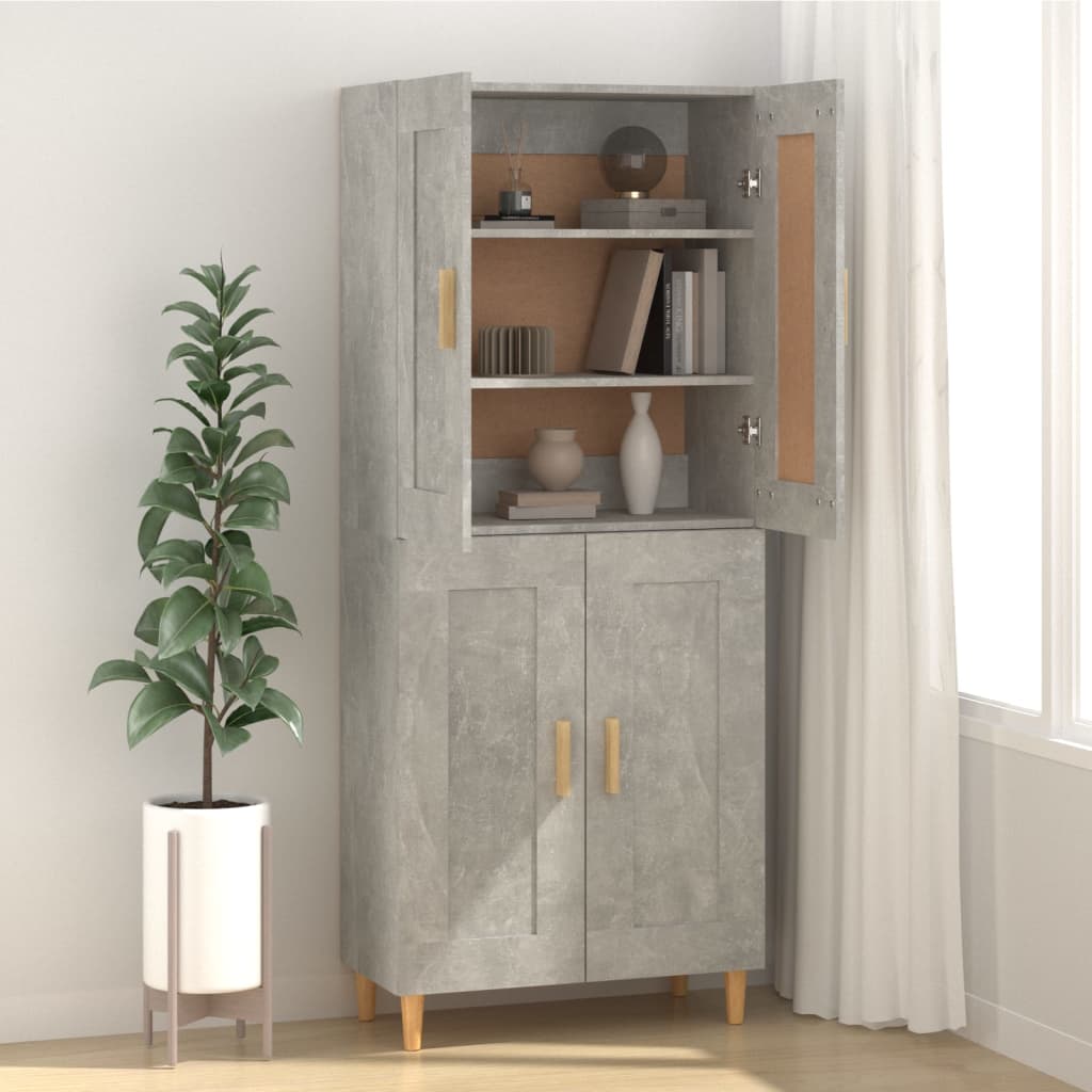 Skjenk betonggrå 69,5x34x90 cm konstruert tre vidaXL
