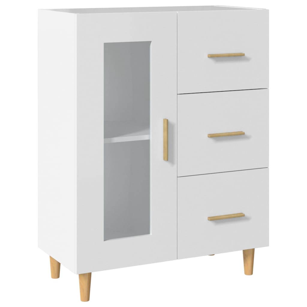 Skjenk hvit 69,5x34x90 cm konstruert tre