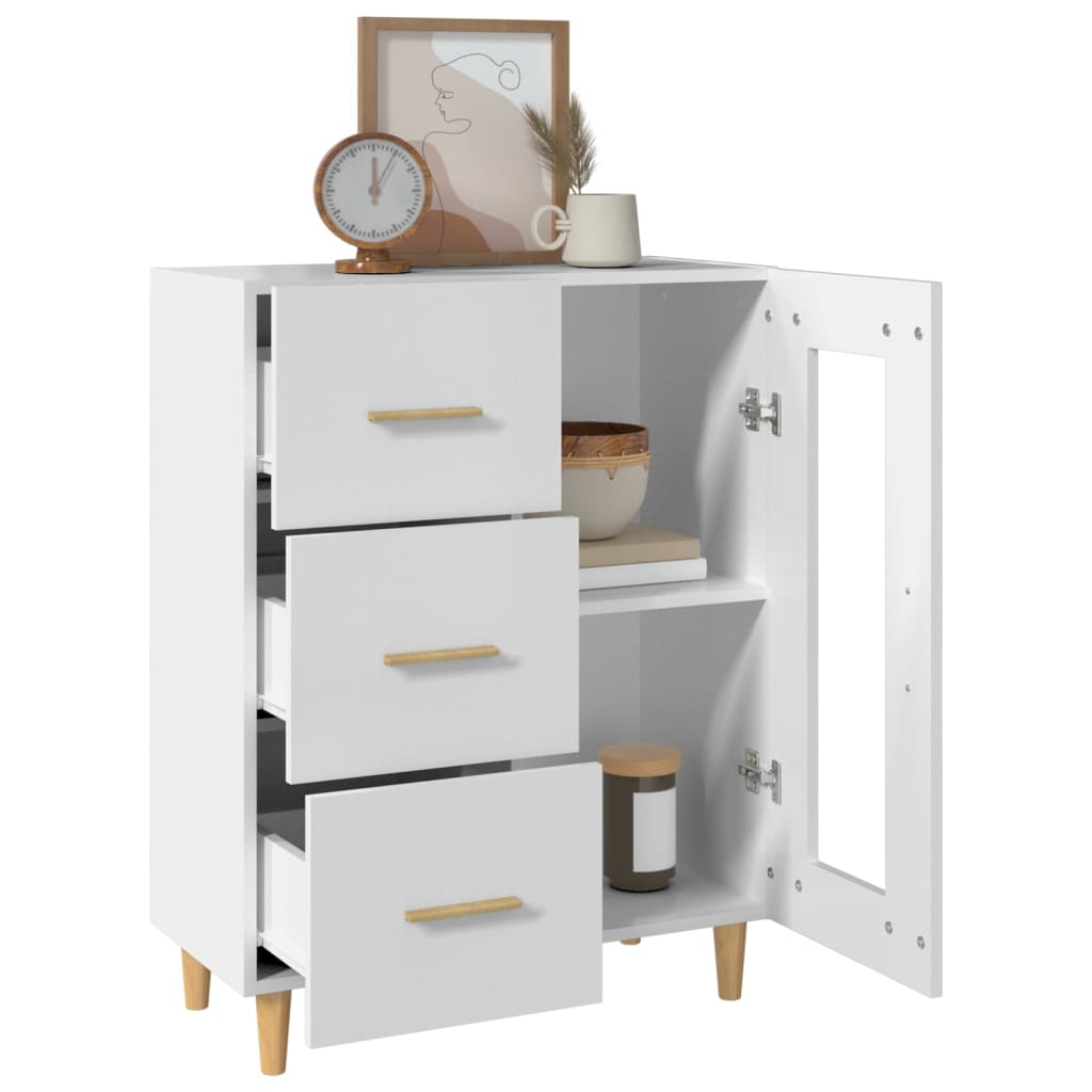 Skjenk hvit 69,5x34x90 cm konstruert tre