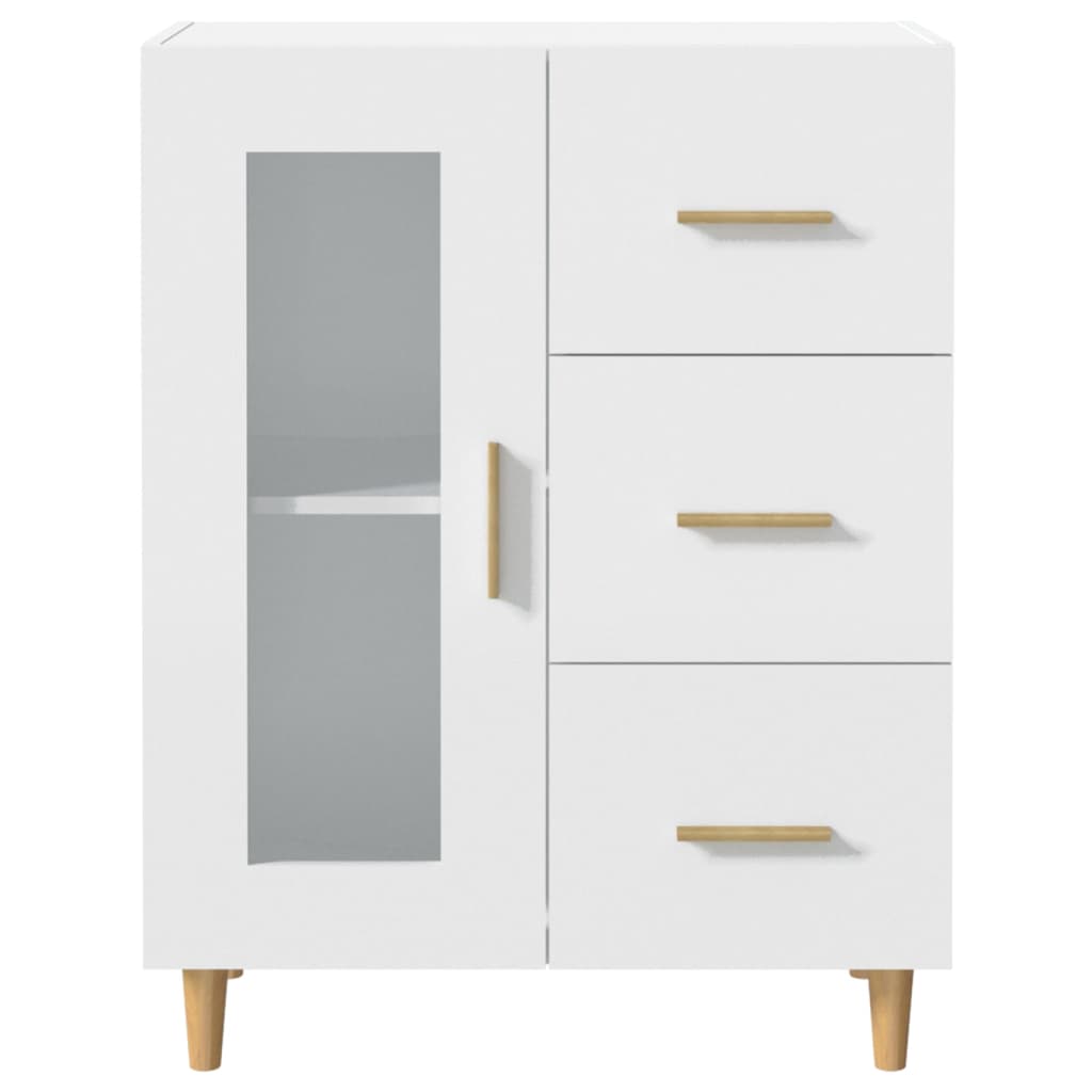 Skjenk hvit 69,5x34x90 cm konstruert tre