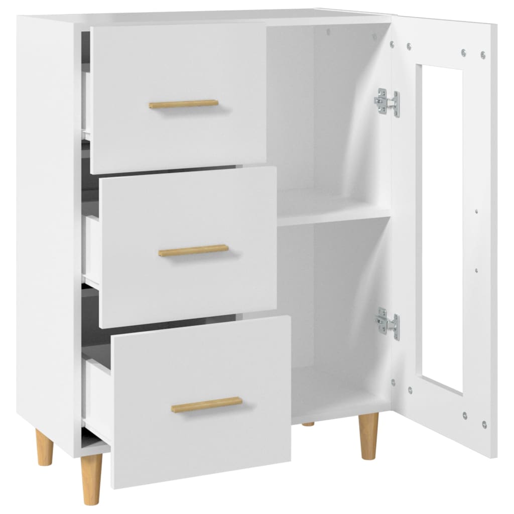 Skjenk hvit 69,5x34x90 cm konstruert tre