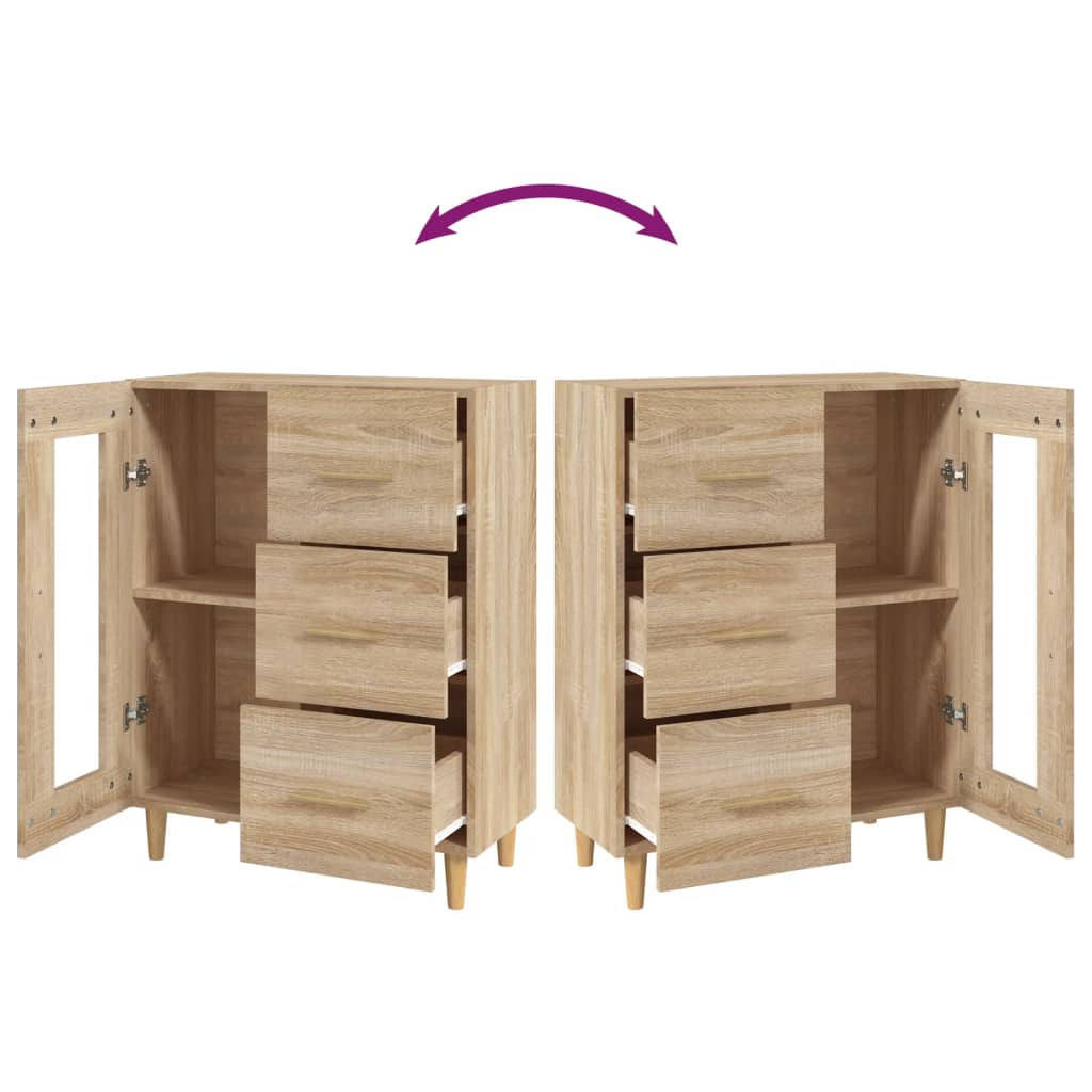 Skjenk sonoma eik 69,5x34x90 cm konstruert tre