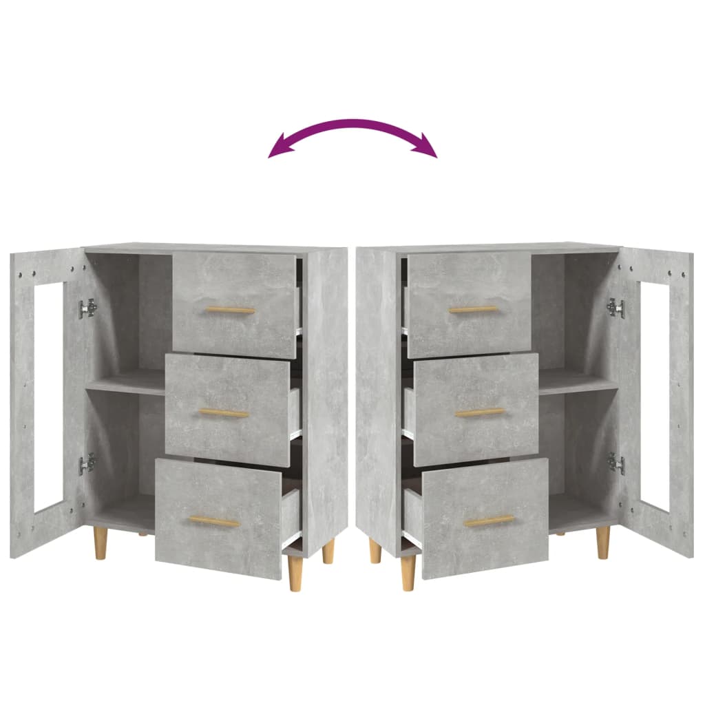 Skjenk betonggrå 69,5x34x90 cm konstruert tre