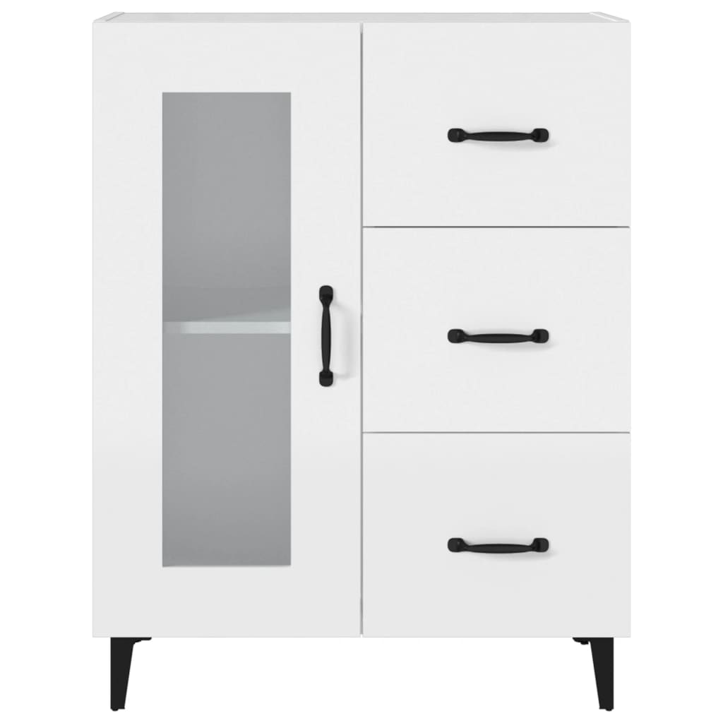 Skjenk hvit 69,5x34x90 cm konstruert tre