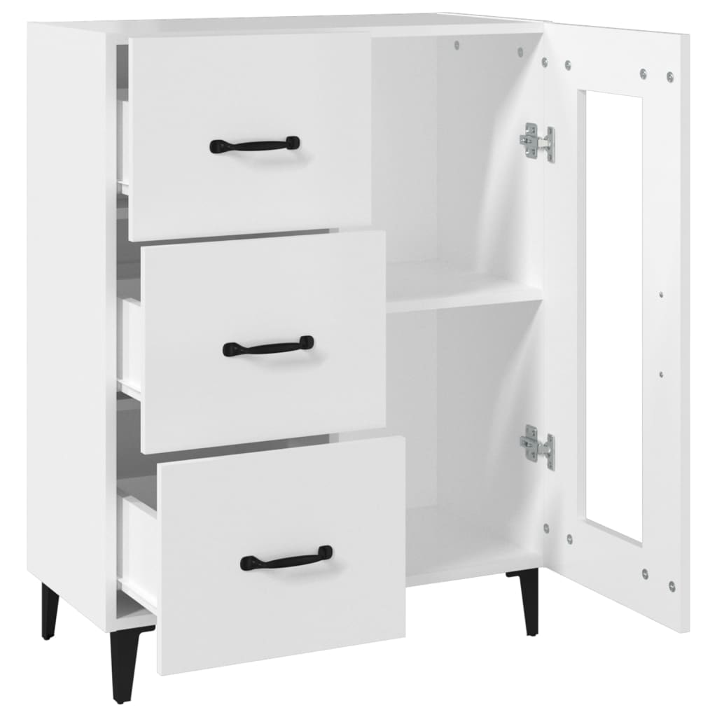 Skjenk hvit 69,5x34x90 cm konstruert tre