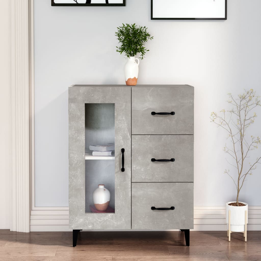 Skjenk betonggrå 69,5x34x90 cm konstruert tre
