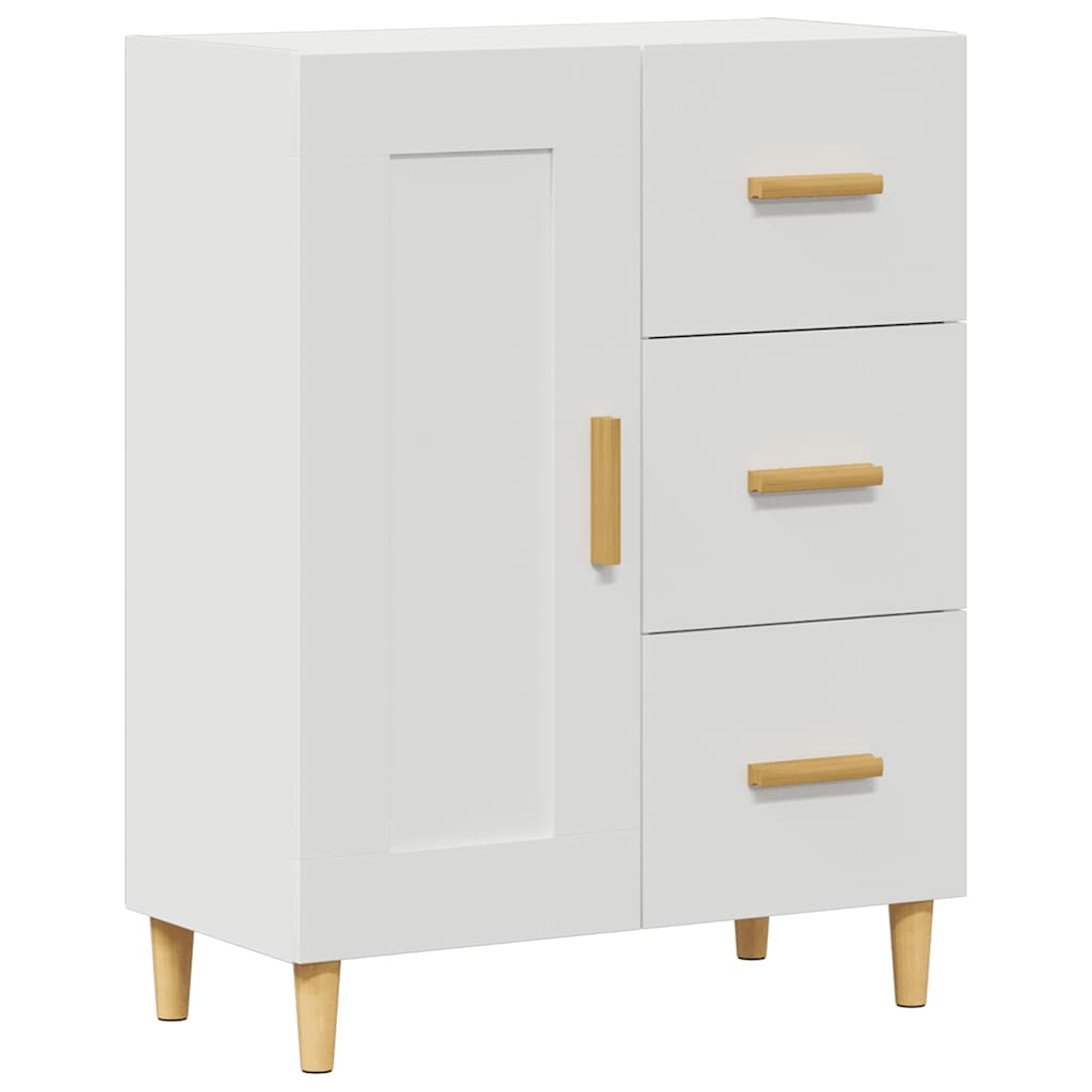 Skjenk hvit 69,5x34x90 cm konstruert tre