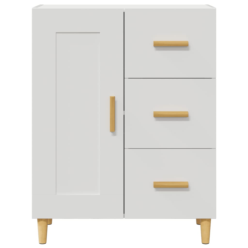 Skjenk hvit 69,5x34x90 cm konstruert tre