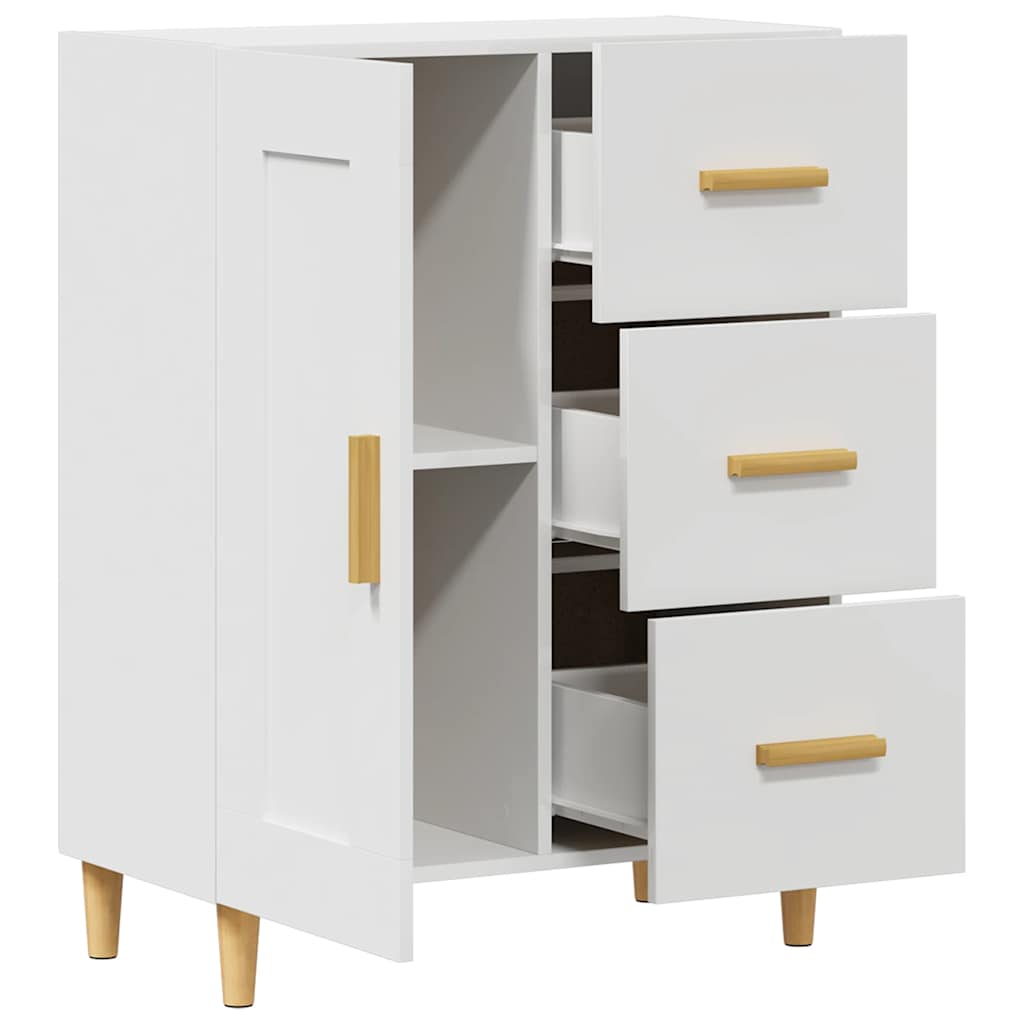 Skjenk hvit 69,5x34x90 cm konstruert tre