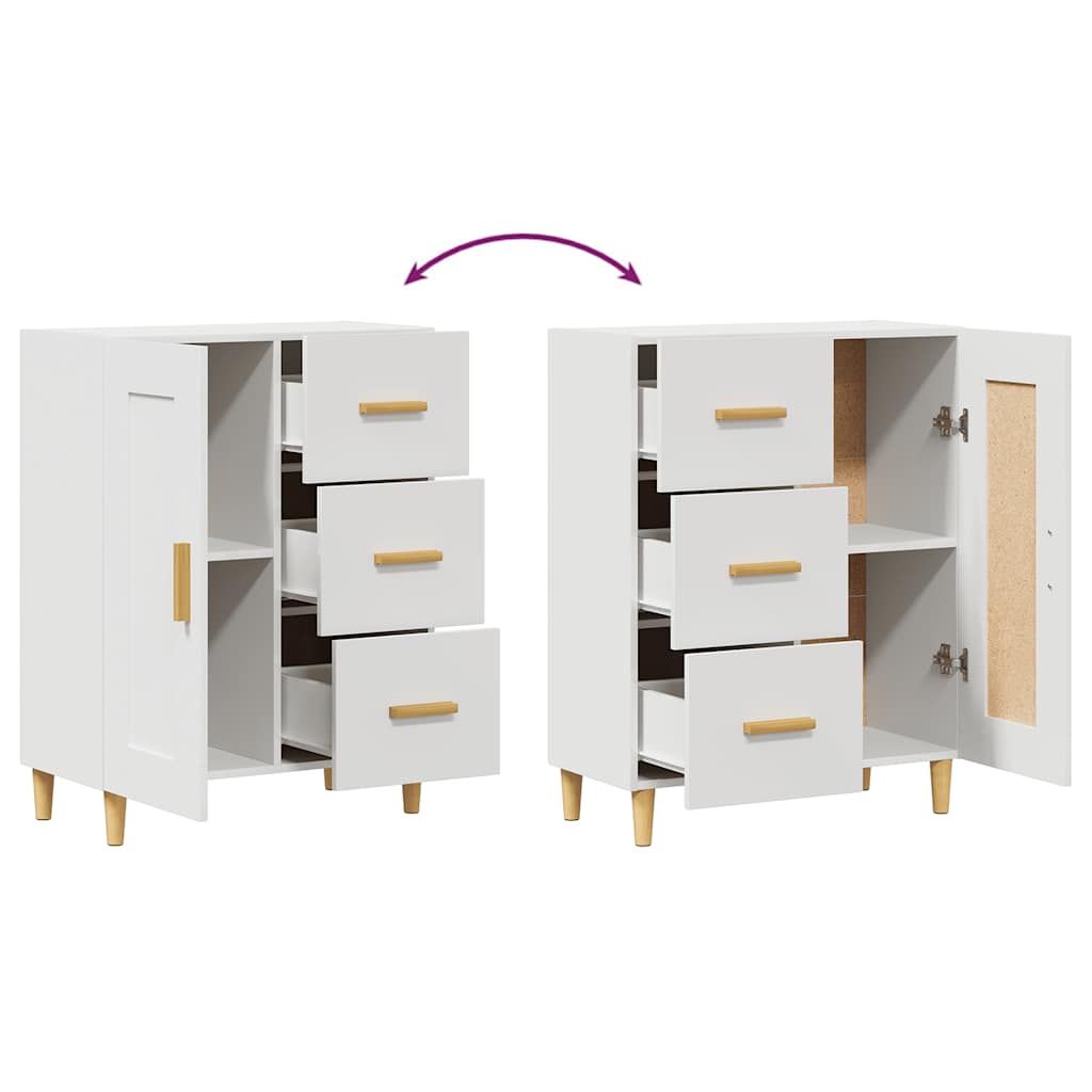 Skjenk hvit 69,5x34x90 cm konstruert tre