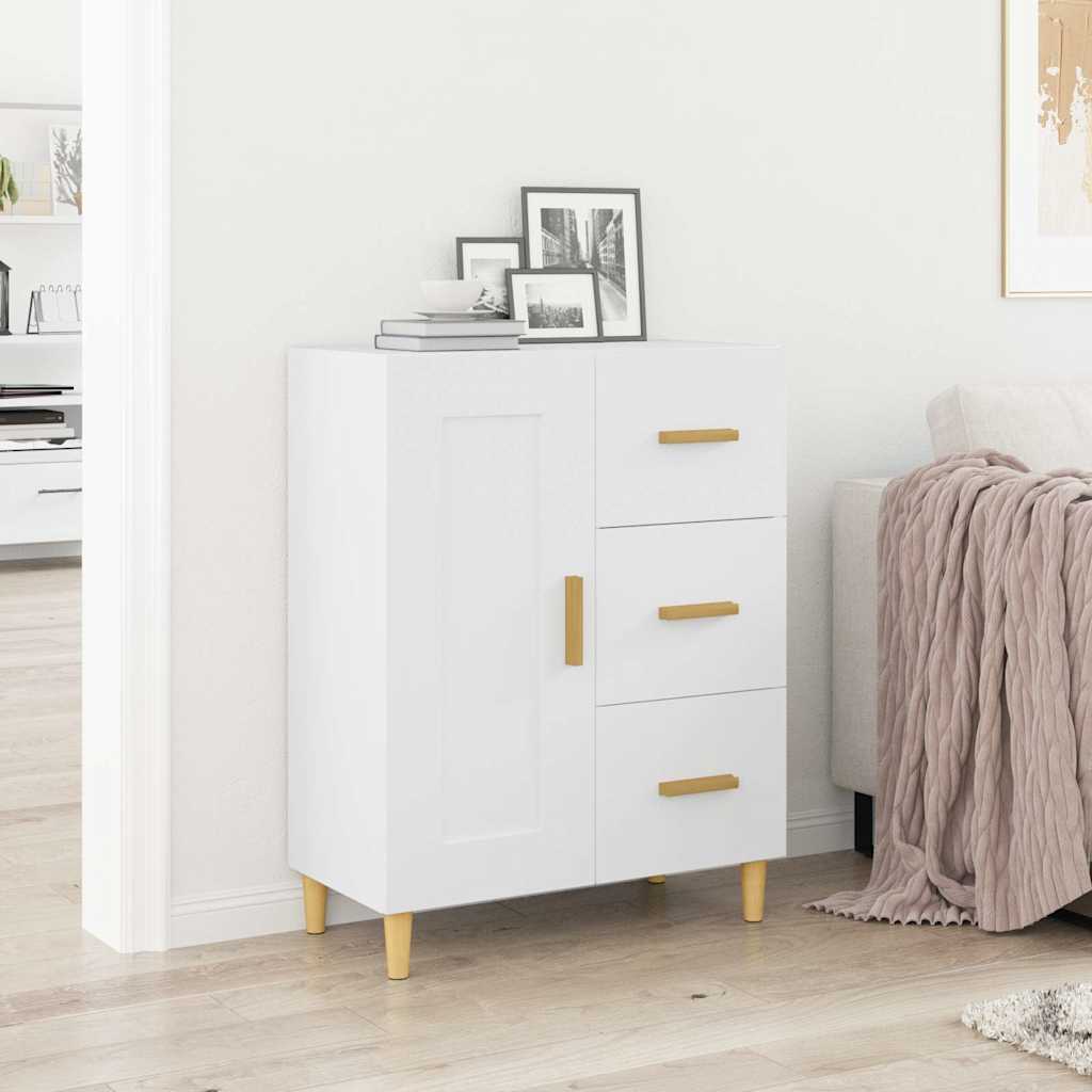Skjenk hvit 69,5x34x90 cm konstruert tre