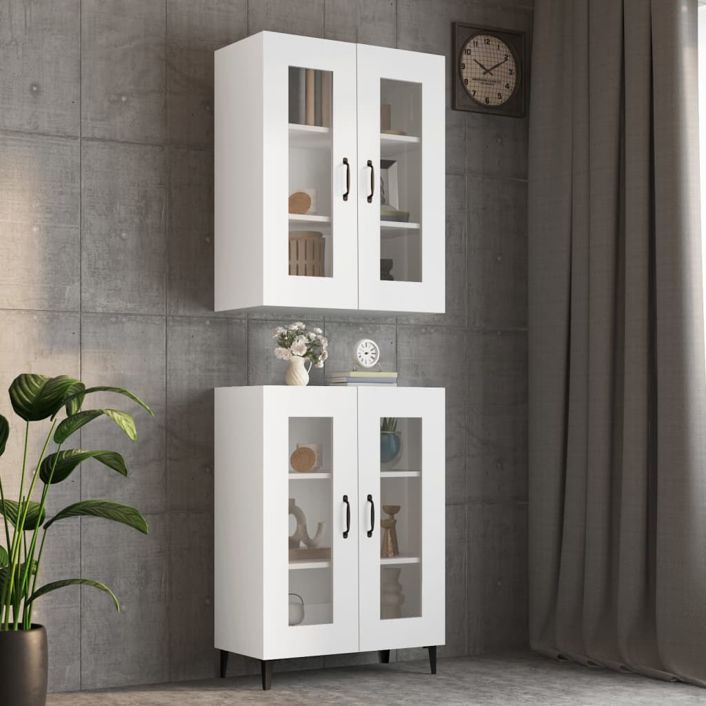 Hengende veggskap hvit 69,5x34x90 cm vidaXL