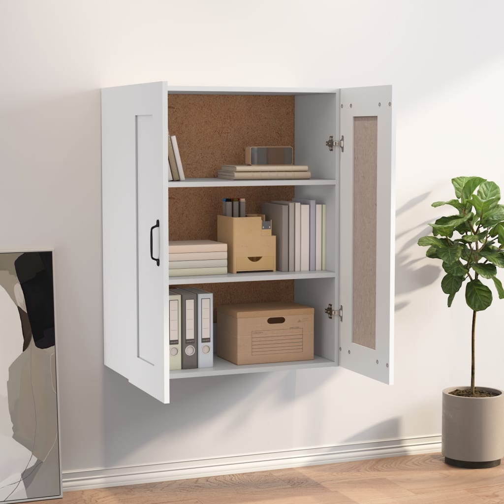 Hengende veggskap hvit 69,5x32,5x90 cm