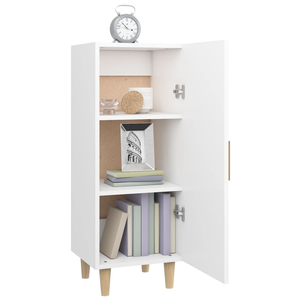 Skjenk hvit 34,5x34x90 cm konstruert tre