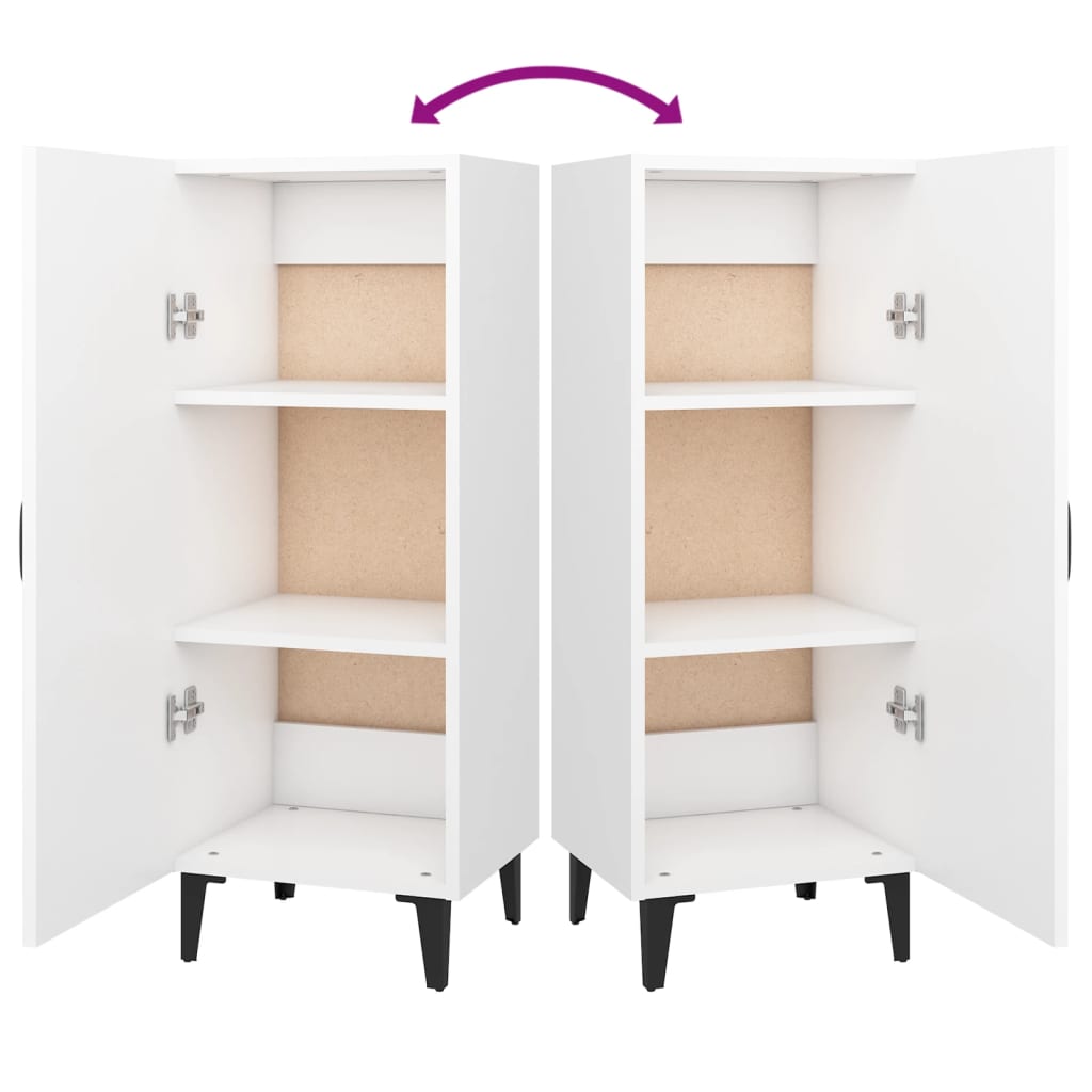 Skjenk hvit 34,5x34x90 cm konstruert tre