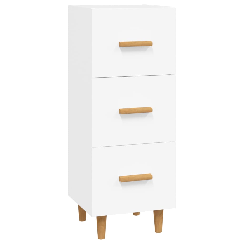 Skjenk hvit 34,5x34x90 cm konstruert tre