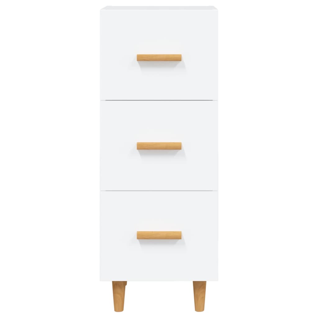Skjenk hvit 34,5x34x90 cm konstruert tre