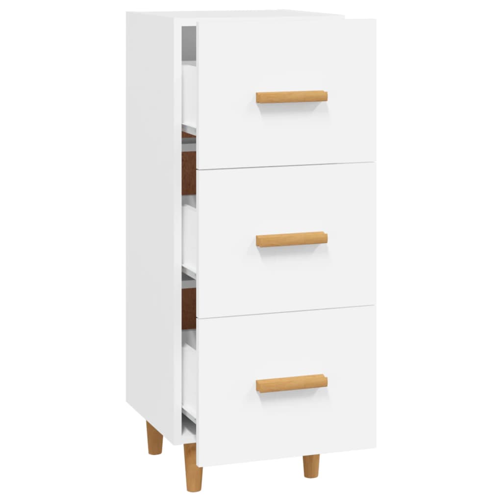 Skjenk hvit 34,5x34x90 cm konstruert tre