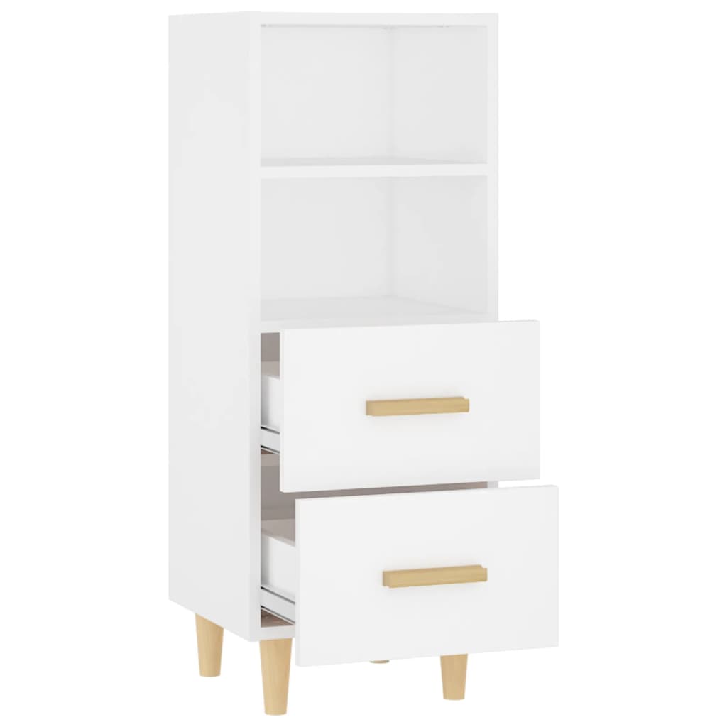 Skjenk hvit 34,5x34x90 cm konstruert tre