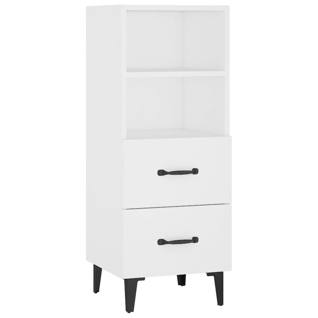 Skjenk hvit 34,5x34x90 cm konstruert tre