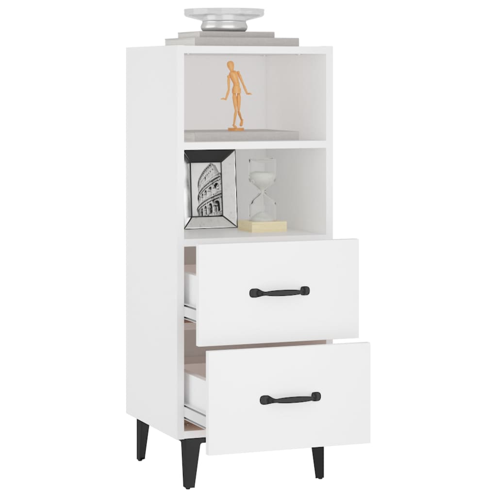 Skjenk hvit 34,5x34x90 cm konstruert tre