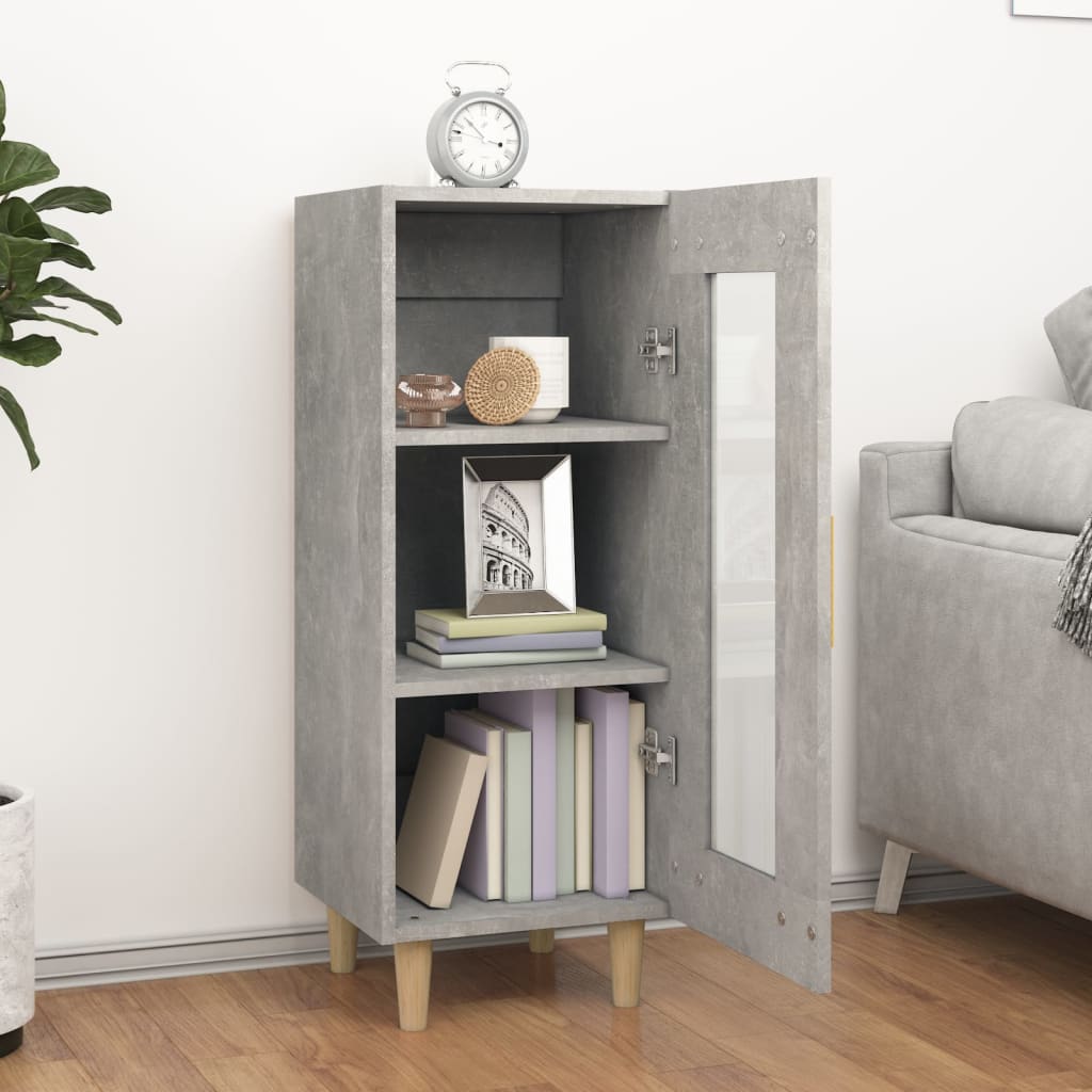 Skjenk betonggrå 34,5x34x90 cm konstruert tre